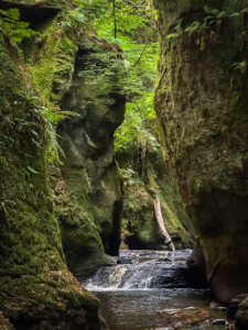 Devils pulpiti kõrged liivakivist - Šotimaa loodusmatkkanjoniseinad